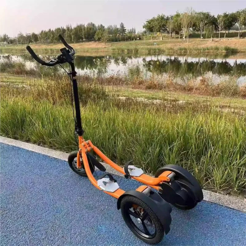 Педальный самокат Pedal Scooter Stepping Bicycle Foldable Upright Fitness Riding Tricycle